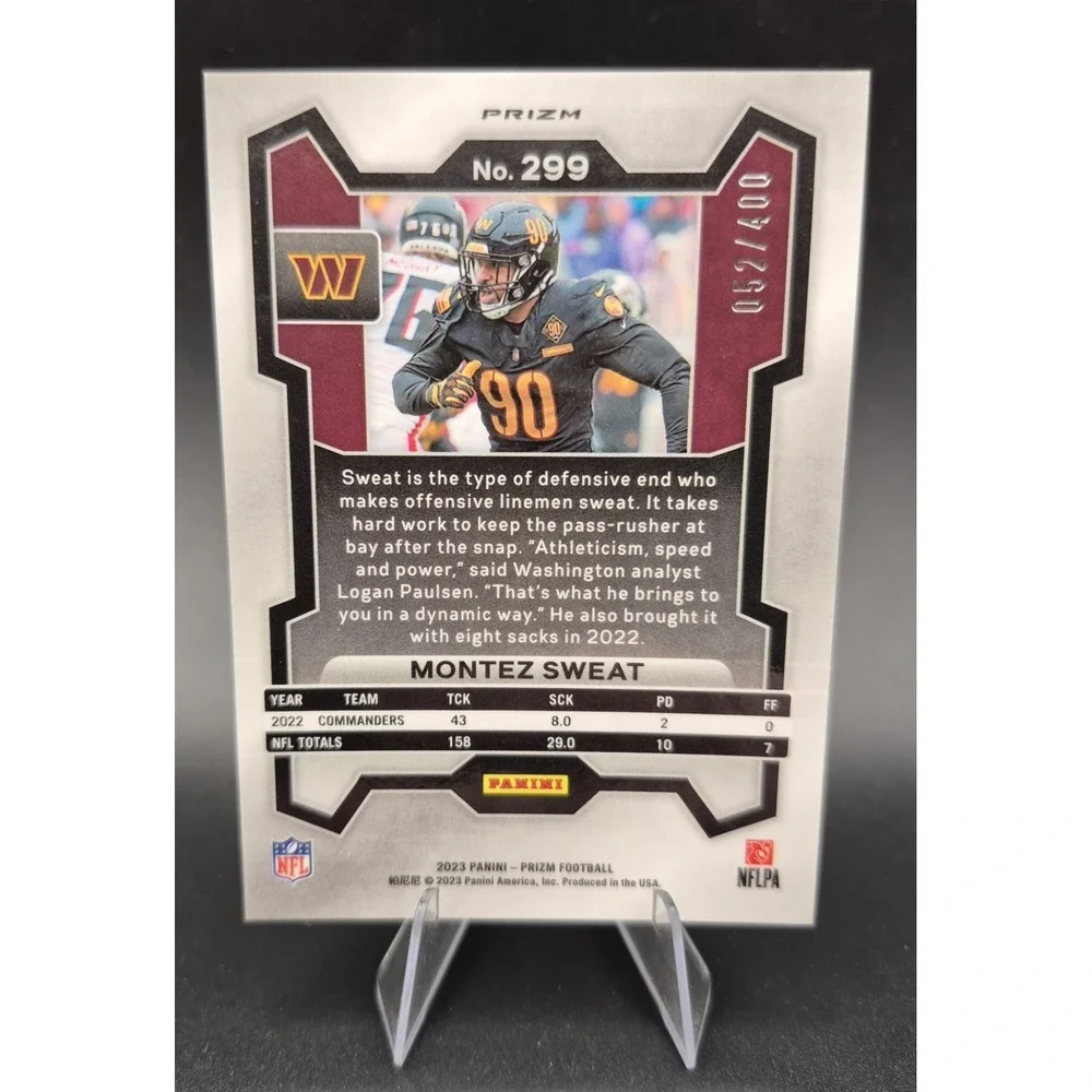 2023 Panini Prizm Montez Sweat #299 Pandora Prizm /400 Washington Commanders
